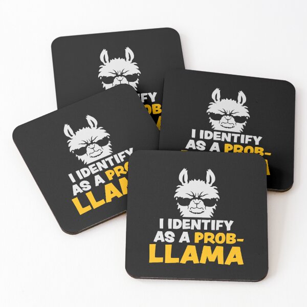 Item preview, I Identify As A Probllama Cool Llama Problem Quote designed and sold by shirt-o-mat.
