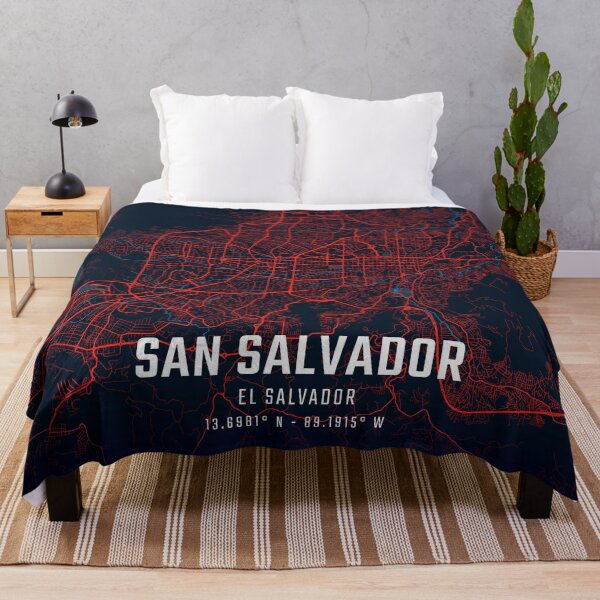 Item preview, Mapa minimalista rojo y azul de San Salvador designed and sold by HomeLivingCo.