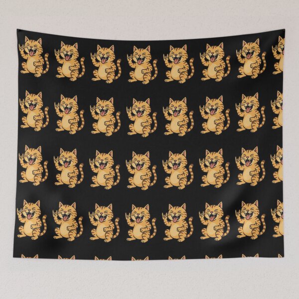 Item preview, Rock On Cat – Funny Cartoon Kitty With Tongue Out designed and sold by ForgeBogdan.
