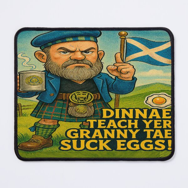 Item preview, Dinnae Teach Yer Granny Tae Suck Eggs! | Scottish Humor Toon by Mack’s Merch designed and sold by MacksMerch.