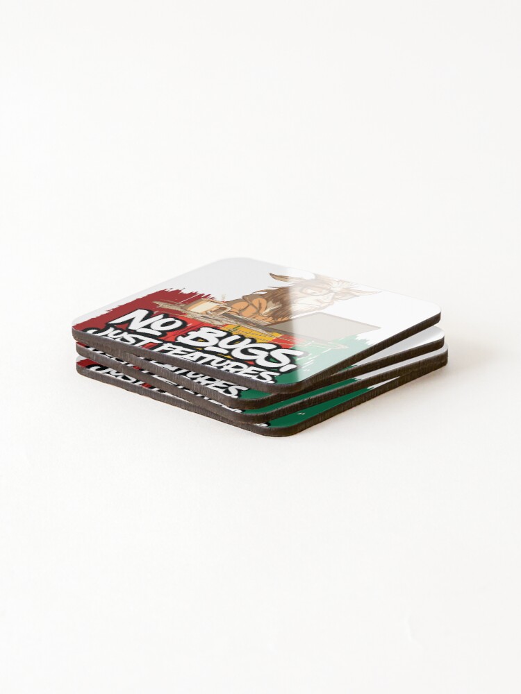 Thumbnail 4 of 5, Coasters (Set of 4), The Code Goat – Debugging in Progress designed and sold by TheTrendyFever.