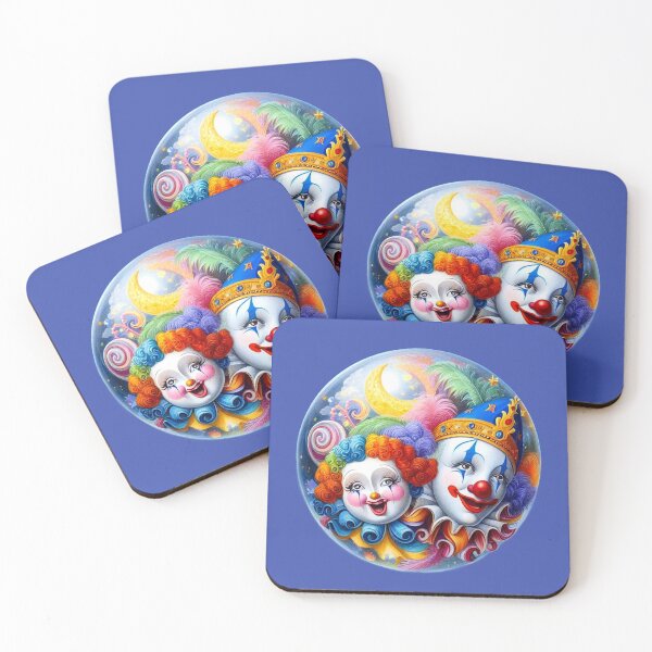 Item preview, Celestial Clowns – Surreal Portrait of Joy and Masquerade designed and sold by daweave77.