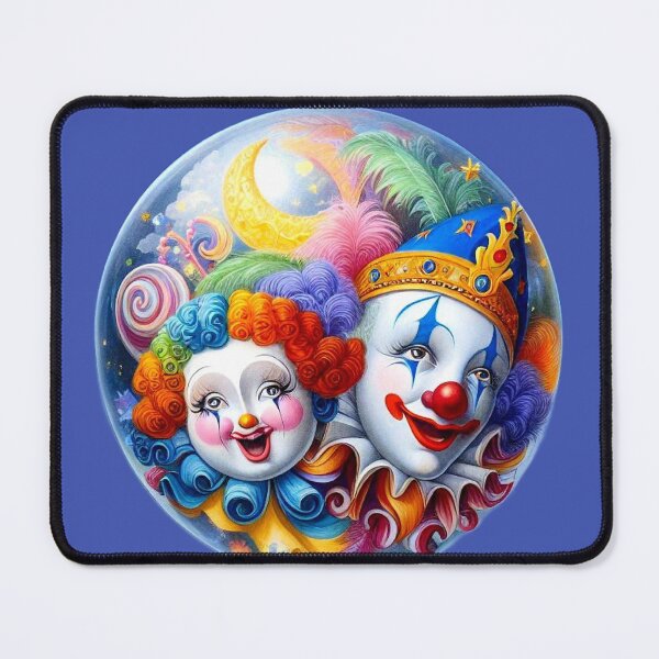 Item preview, Celestial Clowns – Surreal Portrait of Joy and Masquerade designed and sold by daweave77.
