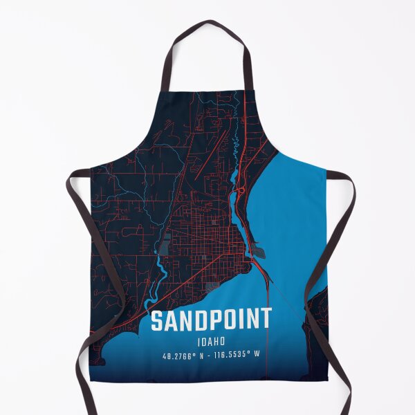 Item preview, Sandpoint Red & Blue Minimalist Map designed and sold by HomeLivingCo.