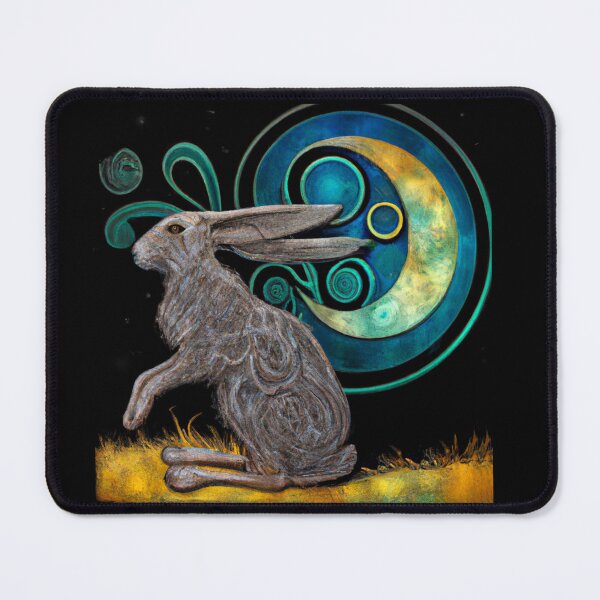 Item preview, Celtic Moon Hare Art – Mystical Pagan Lunar Animal Design designed and sold by Vividality.
