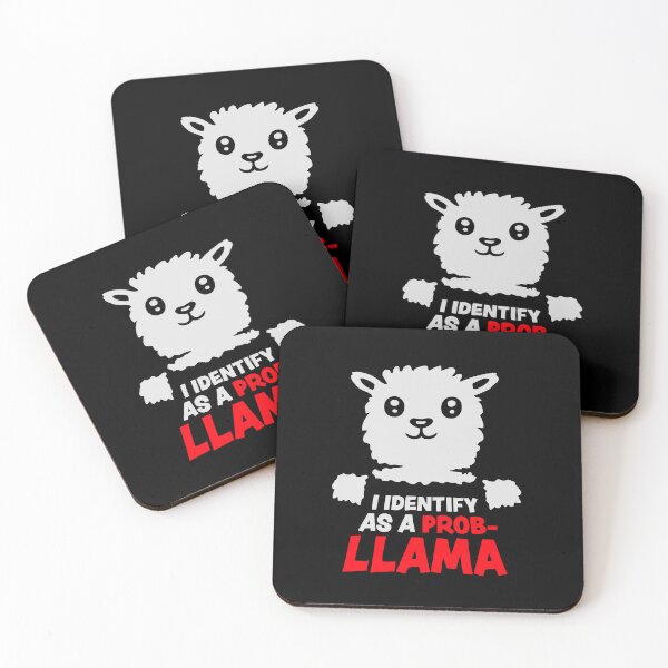 Item preview, I Identify As A Probllama Cool Llama Problem Quote designed and sold by shirt-o-mat.
