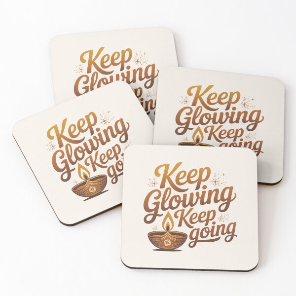 Item preview, Keep Glowing Keep Going – Motivational Diwali Design designed and sold by Jollys-ArtShop.
