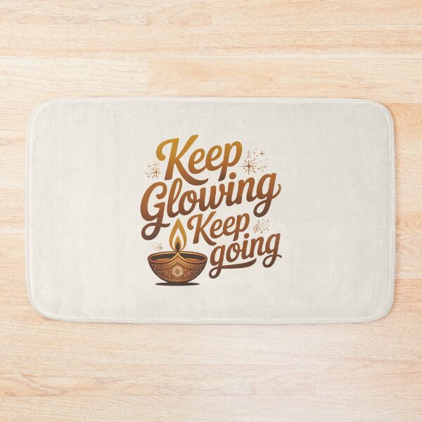 Item preview, Keep Glowing Keep Going – Motivational Diwali Design designed and sold by Jollys-ArtShop.