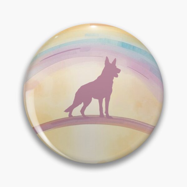 Item preview, German Shepherd Memorial Art – Rainbow Bridge Tribute with QR Code Healing Playlist designed and sold by Esterlane.