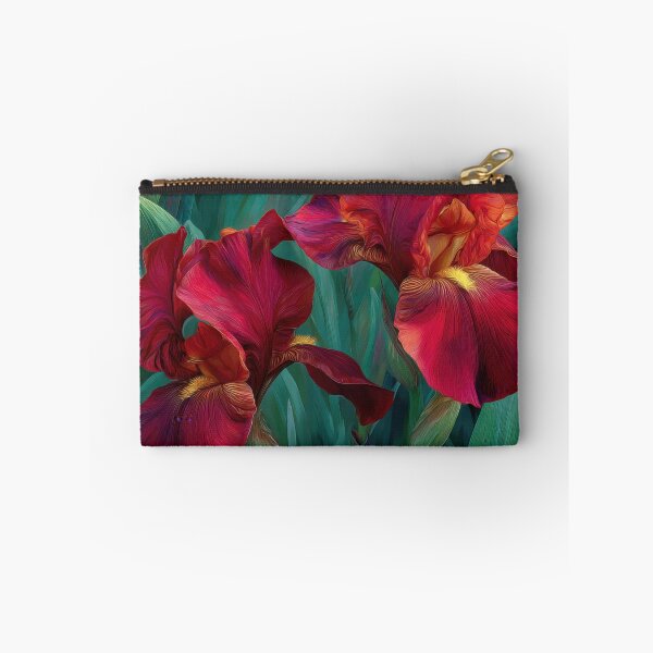 Item preview, Rich Ruby Red Bearded Iris Floral Pattern – Elegant Garden Botanical Fabric designed and sold by dawnleblanc55.