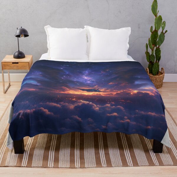 Item preview, Spaceship Over Fiery Twilight Clouds designed and sold by Christian Weiss.