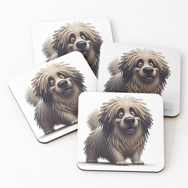 Item preview, Fluffy Guardian – Komondor Caricature Art Print designed and sold by PawPrintedArt.