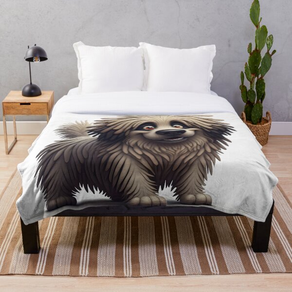 Item preview, Fluffy Guardian – Komondor Caricature Art Print designed and sold by PawPrintedArt.