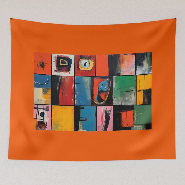 Item preview, Vibrant Abstract Artwork with Geometric Shapes and Bold Colors Featuring Unique Compositions designed and sold by OlfactoART Studio.