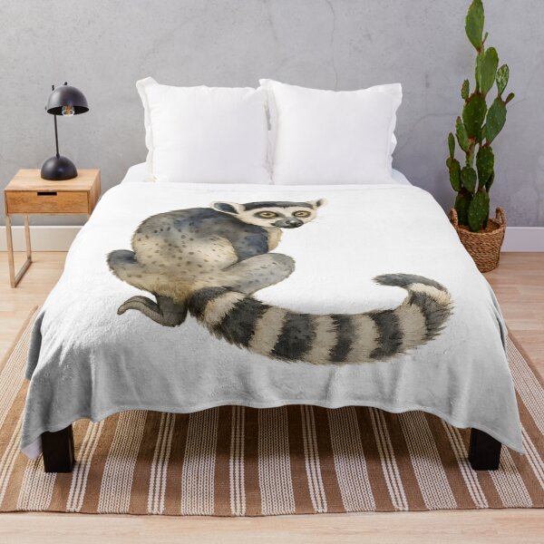 Item preview, Ring-Tailed Lemur Watercolor – Jungle Animal Nature Art designed and sold by DariaOltes.