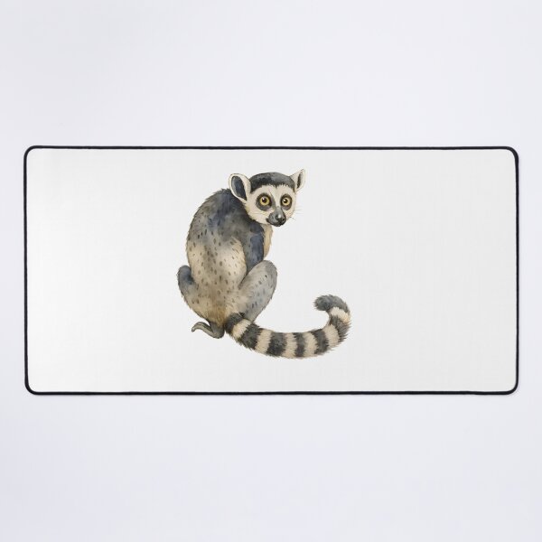 Item preview, Ring-Tailed Lemur Watercolor – Jungle Animal Nature Art designed and sold by DariaOltes.