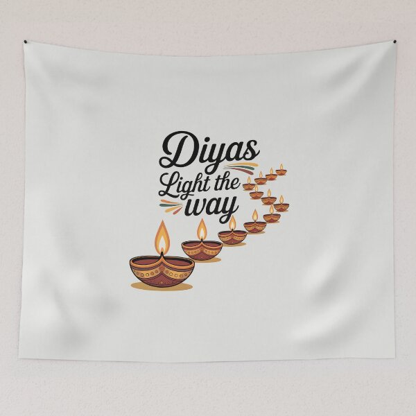 Item preview, Diyas Light the Way – Elegant Diwali Diya Trail Design designed and sold by Jollys-ArtShop.