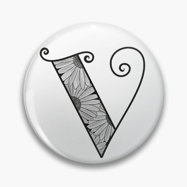 Item preview, Sunflower Inspired Letter V designed and sold by SSN-ART.