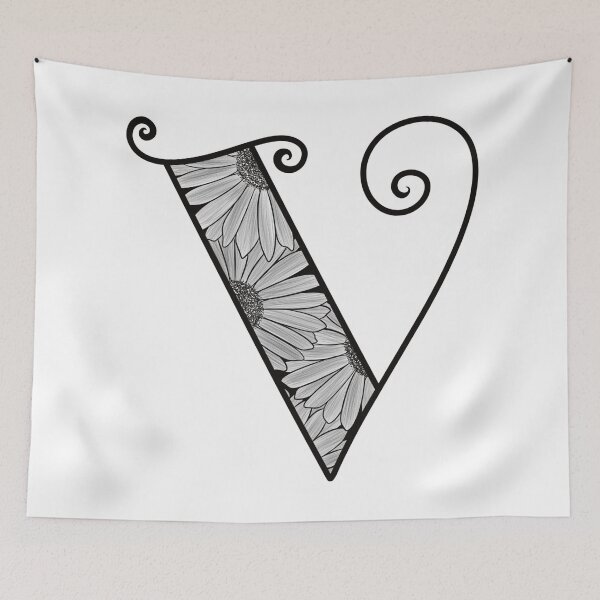 Item preview, Sunflower Inspired Letter V designed and sold by SSN-ART.