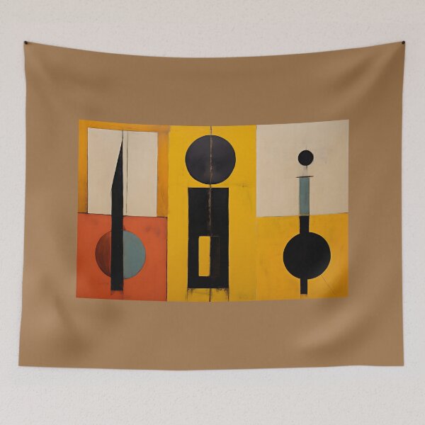 Item preview, Abstract Geometric Artwork Featuring Bold Shapes and Contrasting Colors on a Bright Background designed and sold by OlfactoART Studio.