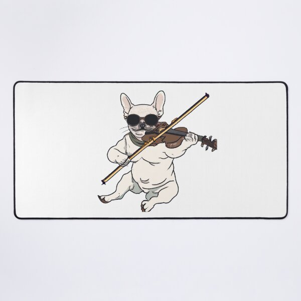 Item preview, Cool French Bulldog in Sunglasses Playing Violin Funny Dog Art designed and sold by Vividality.