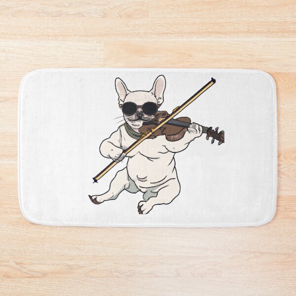 Item preview, Cool French Bulldog in Sunglasses Playing Violin Funny Dog Art designed and sold by Vividality.