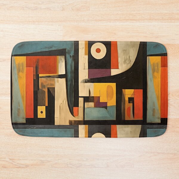 Item preview, Elevate Your Interiors with a Vibrant Abstract Composition of Geometric Shapes Rectangles Circles designed and sold by OlfactoART Studio.