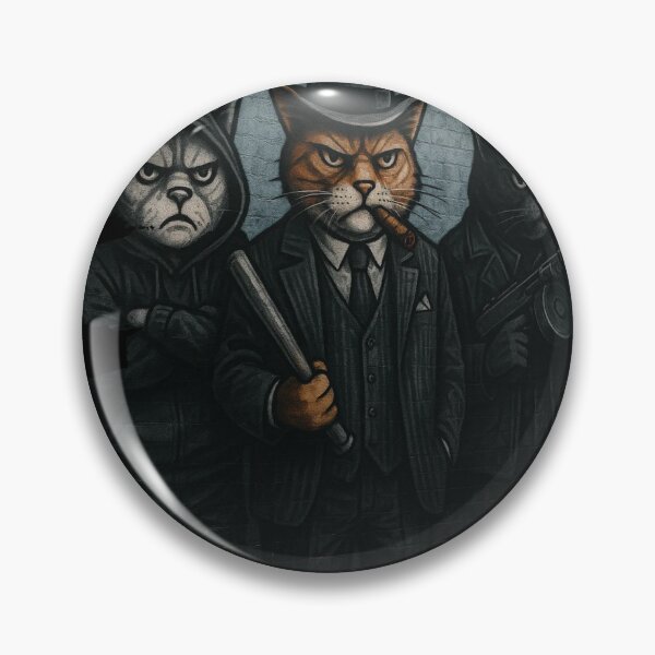 Item preview, Gangster Cats Street Art – Funny Mafia Cat Crew with Pug designed and sold by oldpussboss.