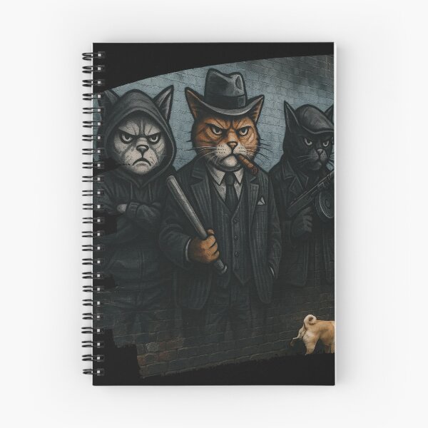 Item preview, Gangster Cats Street Art – Funny Mafia Cat Crew with Pug designed and sold by oldpussboss.