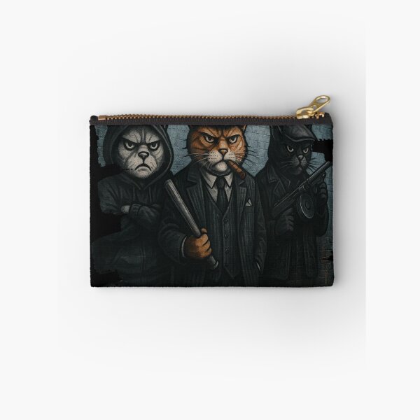 Item preview, Gangster Cats Street Art – Funny Mafia Cat Crew with Pug designed and sold by oldpussboss.
