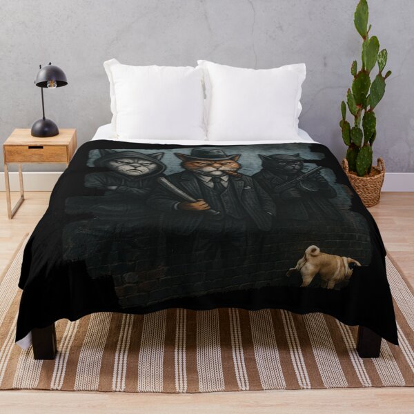 Item preview, Gangster Cats Street Art – Funny Mafia Cat Crew with Pug designed and sold by oldpussboss.