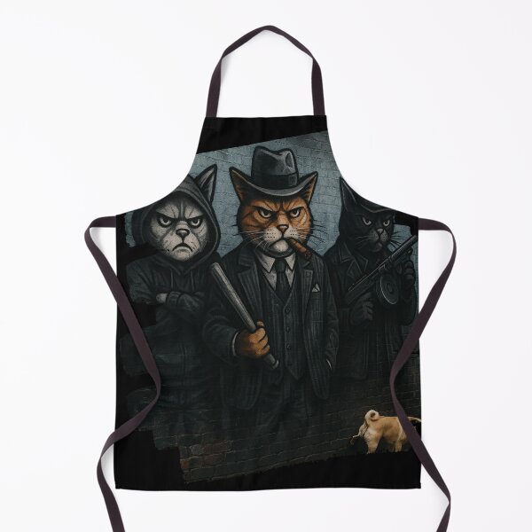 Item preview, Gangster Cats Street Art – Funny Mafia Cat Crew with Pug designed and sold by oldpussboss.