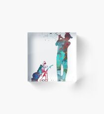 Man golfer, golfer, watercolor man golfer Acrylic Block