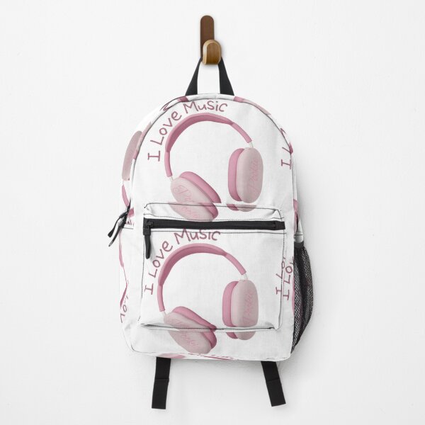 Item preview, Pookie Pink Headphones I Love Music Sticker designed and sold by TheRosyCanvas.
