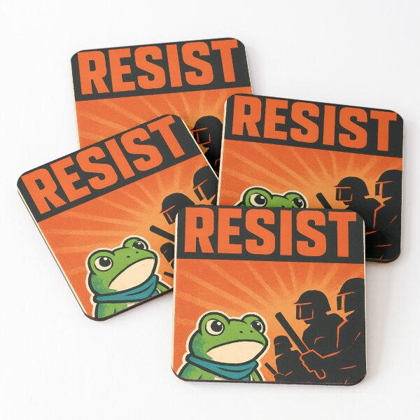 Item preview, Resist frog, Portland-Frog-Protest, frog Resistance, Portland Protest Art, Anti ICE, Anti Fascism, Political Activist Design designed and sold by vogelnerves.