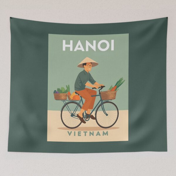 Item preview, A Vintage Travel Illustration of Hanoi - Vietnam  designed and sold by GoodOldVintage.