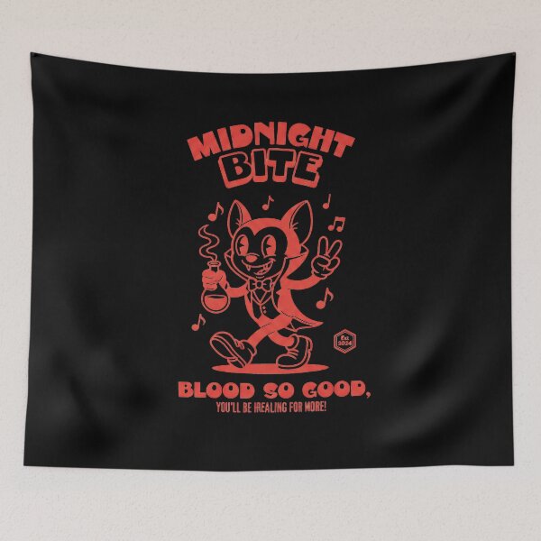 Item preview, Midnight Bite Retro Vampire Wolf Mascot Cartoon designed and sold by HoopeStylee.