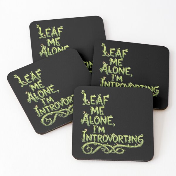 Item preview, Leaf Me Alone Introvert Typography designed and sold by Khadigadesings.