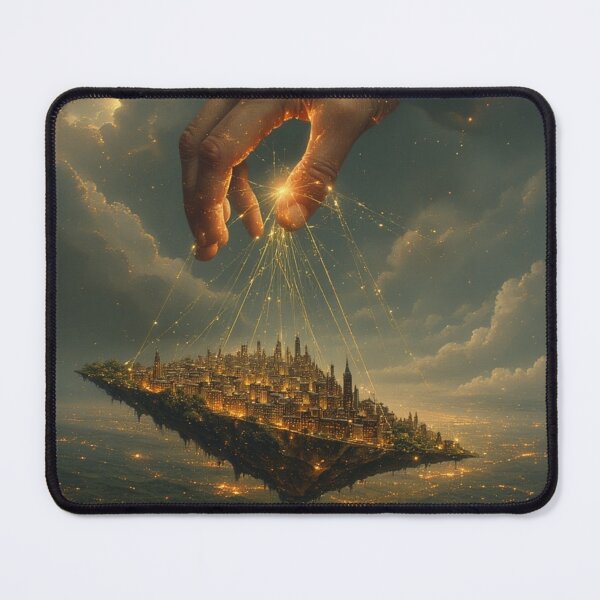 Item preview, The Architect's Hand: Floating City Matrix Weaver - Surreal God-Form Art designed and sold by Eden Underground Radio (Official Merch).
