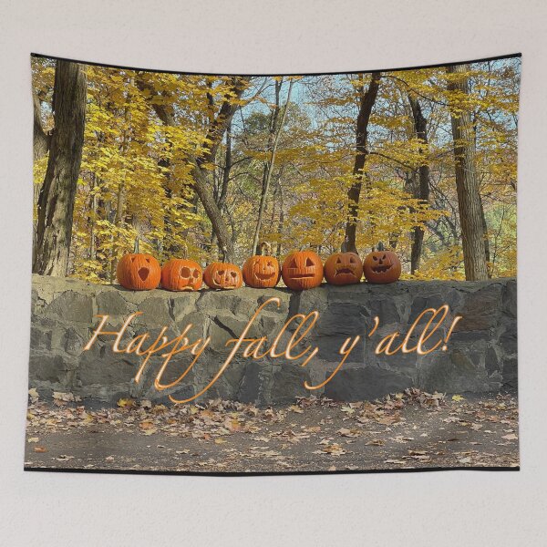 Item preview, Happy Fall, Y’all! – Pumpkins in the Autumn Woods designed and sold by aadventures.