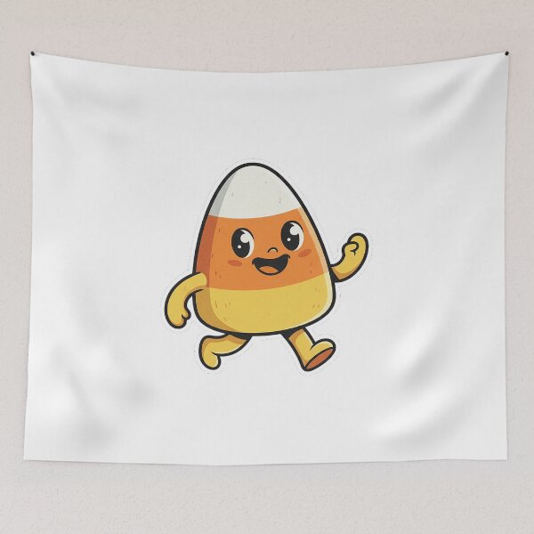 Item preview, Cute Happy Candy Corn Cartoon Mascot Running designed and sold by HoopeStylee.