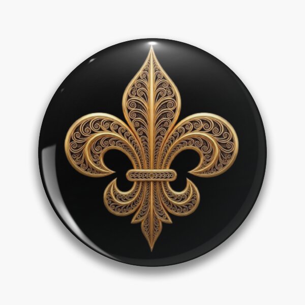 Item preview, Fleur De Lys Black and Gold Symbol designed and sold by ProjectNoah.