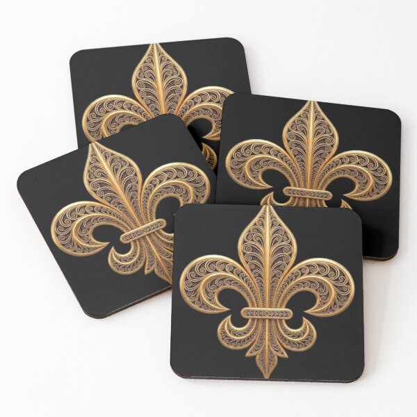 Item preview, Fleur De Lys Black and Gold Symbol designed and sold by ProjectNoah.