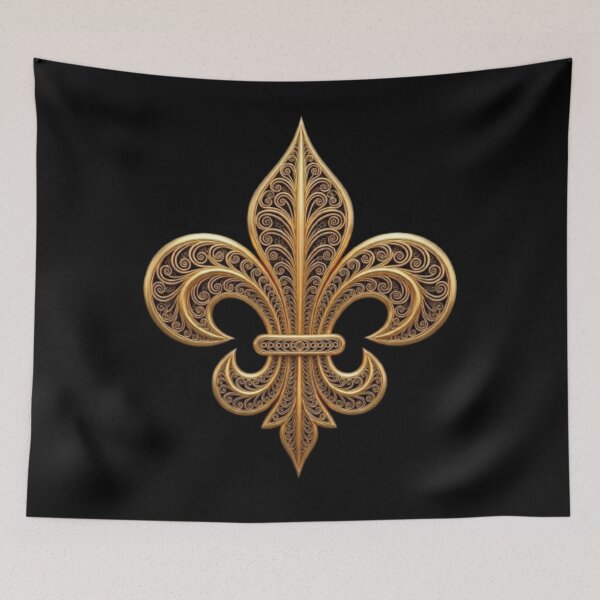 Item preview, Fleur De Lys Black and Gold Symbol designed and sold by ProjectNoah.