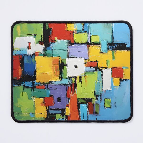 Item preview, Abstract Dynamic Composition of Overlapping Squares and Rectangles in Bold Primary Colors designed and sold by OlfactoART Studio.