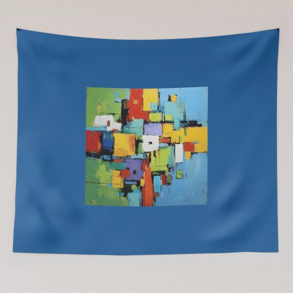 Item preview, Abstract Dynamic Composition of Overlapping Squares and Rectangles in Bold Primary Colors designed and sold by OlfactoART Studio.