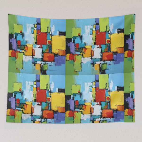 Item preview, Celebrate Modern Art with a Vibrant Composition of Overlapping Squares and Rectangles designed and sold by OlfactoART Studio.