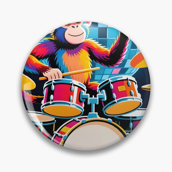 Item preview, Funky Disco Monkey Drummer designed and sold by Melody-Merch.