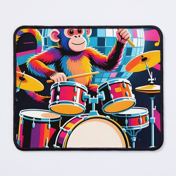 Item preview, Funky Disco Monkey Drummer designed and sold by Melody-Merch.