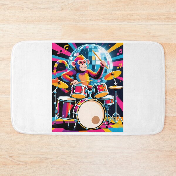 Item preview, Funky Disco Monkey Drummer designed and sold by Melody-Merch.